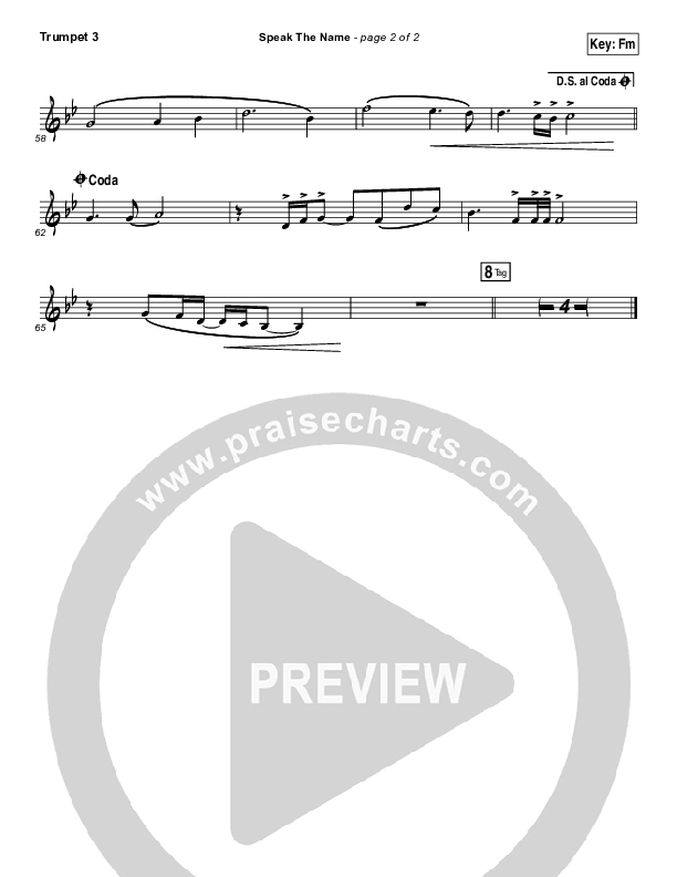 Speak The Name Trumpet 3 (Koryn Hawthorne / Natalie Grant)