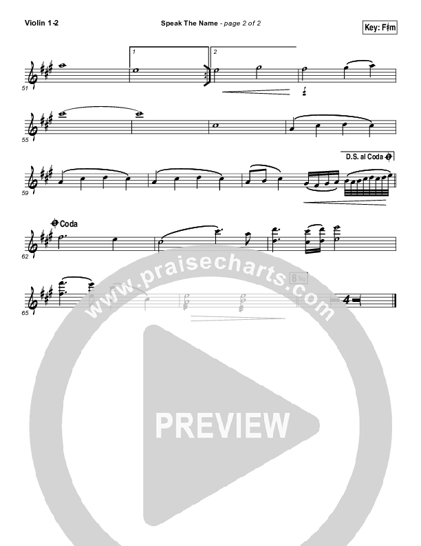 Speak The Name Violin 1/2 (Koryn Hawthorne / Natalie Grant)