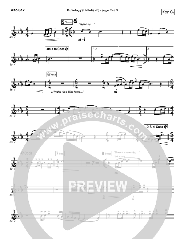 Doxology (Hallelujah) Alto Sax (David & Nicole Binion / Tasha Cobbs Leonard)