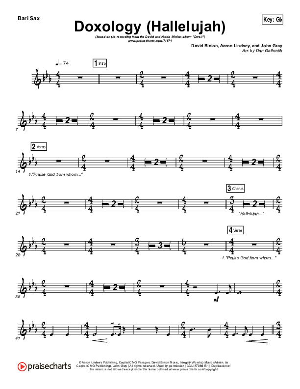 Doxology (Hallelujah) Bari Sax (David & Nicole Binion / Tasha Cobbs Leonard)