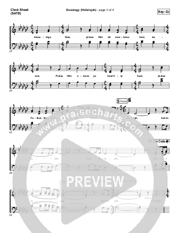 Doxology (Hallelujah) Choir Sheet (SATB) (David & Nicole Binion / Tasha Cobbs Leonard)