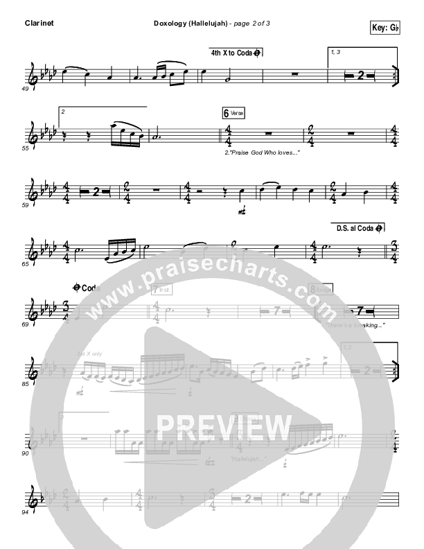 Doxology (Hallelujah) Clarinet (David & Nicole Binion / Tasha Cobbs Leonard)