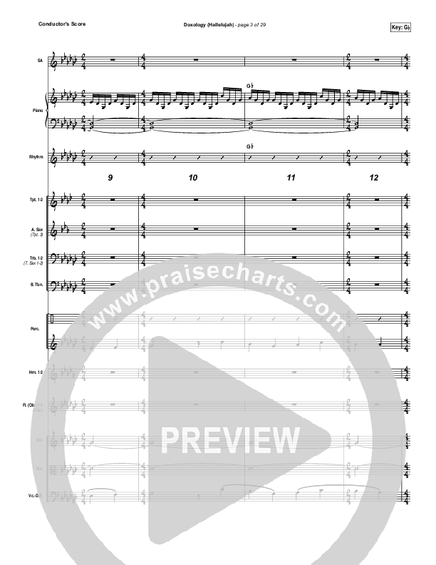 Doxology (Hallelujah) Conductor's Score (David & Nicole Binion / Tasha Cobbs Leonard)