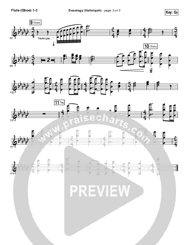 Doxology (Hallelujah) Flute/Oboe 1/2/3 (David & Nicole Binion / Tasha Cobbs Leonard)