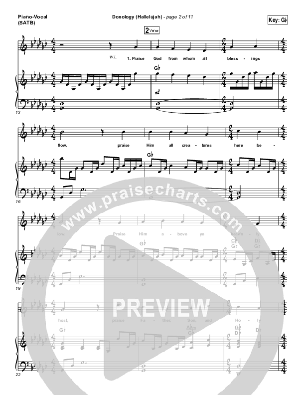 Doxology (Hallelujah) Piano/Vocal Pack (David & Nicole Binion / Tasha Cobbs)