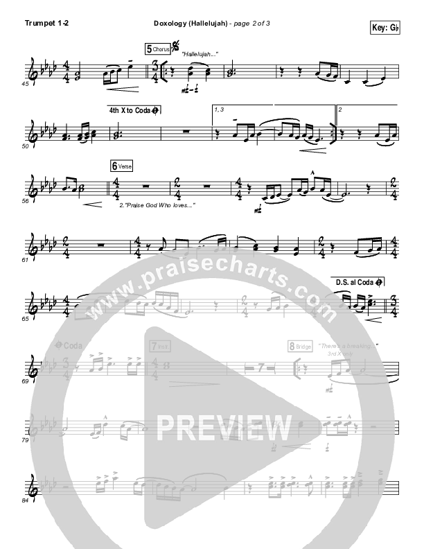 Doxology (Hallelujah) Trumpet 1,2 (David & Nicole Binion / Tasha Cobbs Leonard)