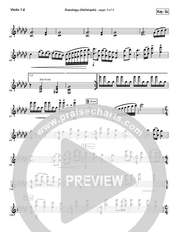 Doxology (Hallelujah) Violin 1/2 (David & Nicole Binion / Tasha Cobbs Leonard)