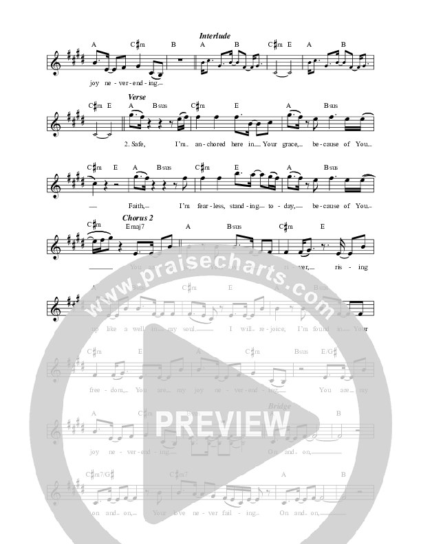 Joy Never Ending Lead Sheet (David & Nicole Binion / BJ Putnam)