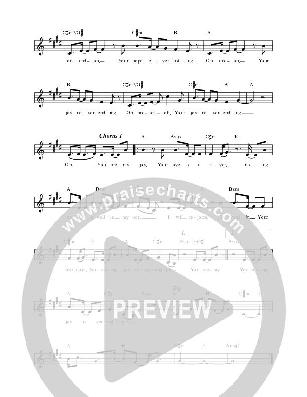 Joy Never Ending Lead Sheet (David & Nicole Binion / BJ Putnam)