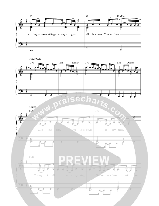 All Because You're Here Lead Sheet (SAT) (David & Nicole Binion / MDSN)