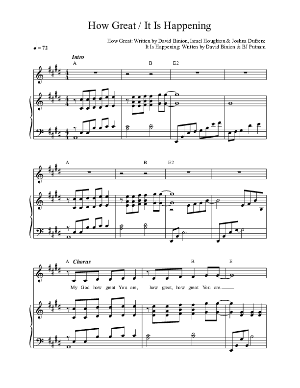 How Great / It Is Happening Lead & Piano (David & Nicole Binion / William McDowell)