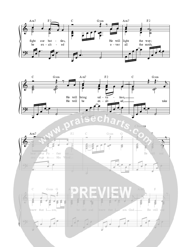 Be Still And Know Lead Sheet (SAT) (David & Nicole Binion / Calvin Nowell)