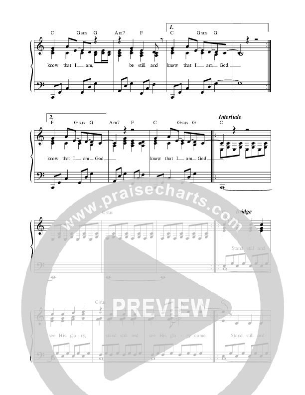 Be Still And Know Lead Sheet (SAT) (David & Nicole Binion / Calvin Nowell)