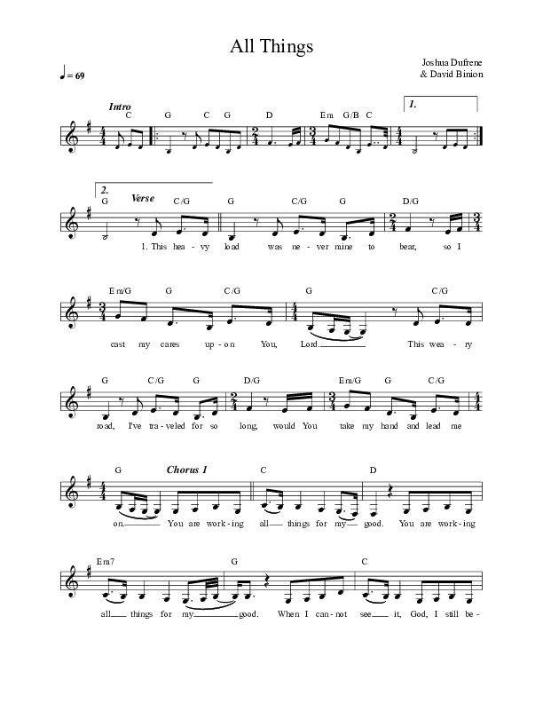 All Things Lead Sheet (David & Nicole Binion)