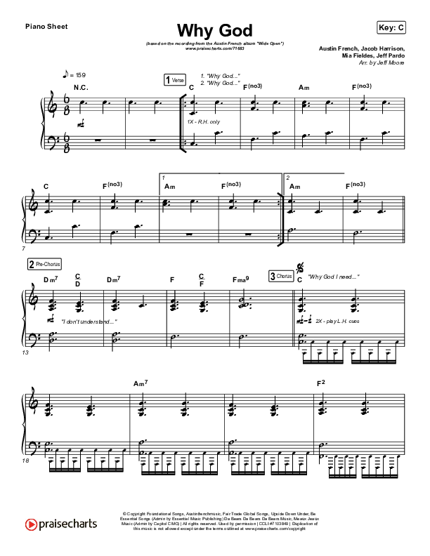 Why God Piano Sheet (Austin French)