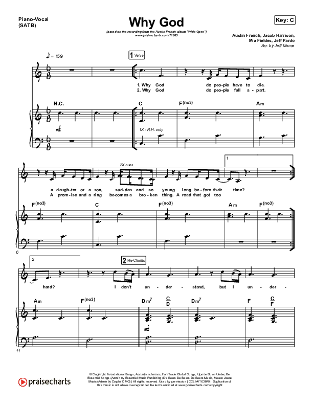 Why God Piano/Vocal (SATB) (Austin French)