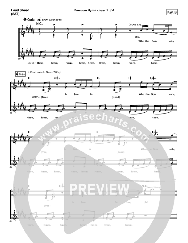 Freedom Hymn Lead Sheet (SAT) (Austin French)