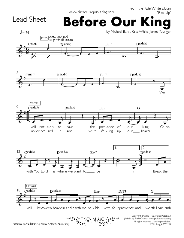 Before Our King Lead Sheet (Kate White)