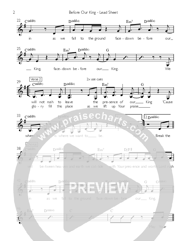 Before Our King Lead Sheet (Kate White)