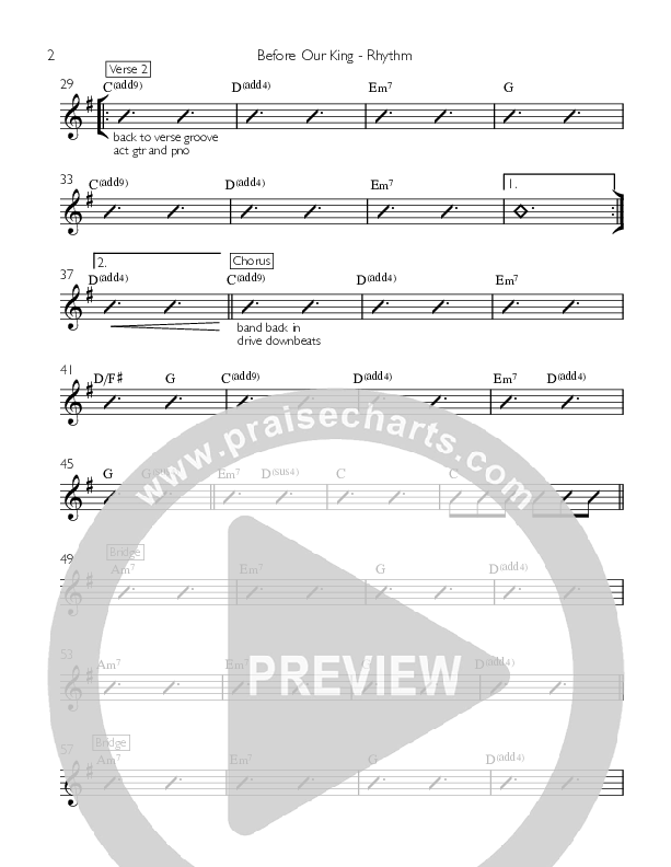 Before Our King Rhythm Chart (Kate White)