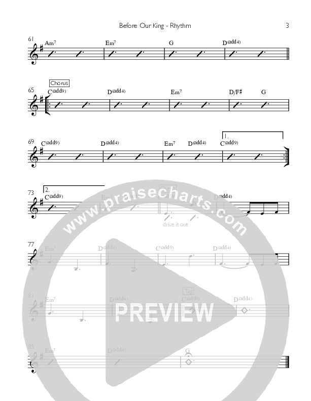 Before Our King Rhythm Chart (Kate White)