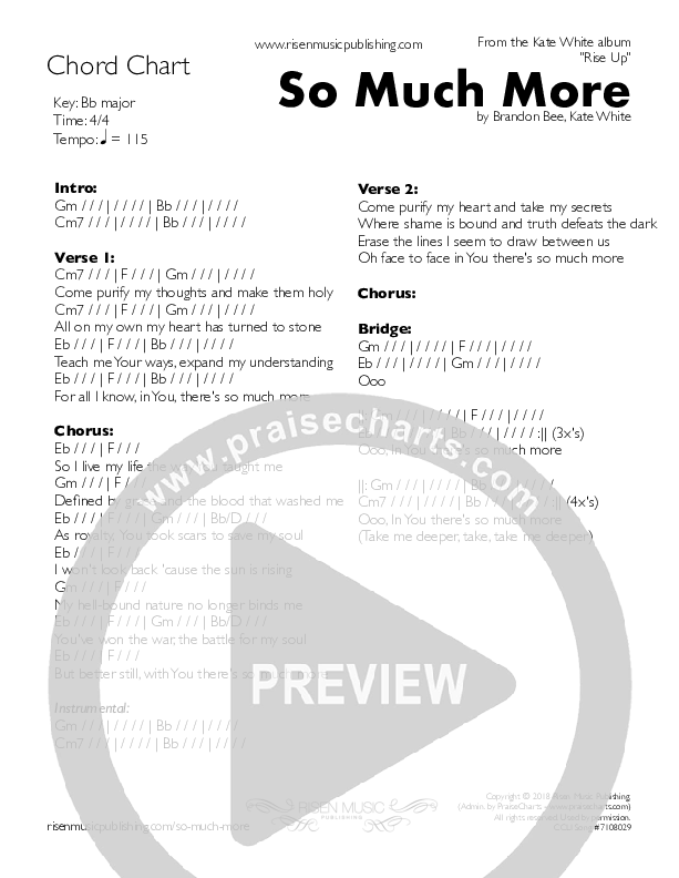 So Much More Chords & Lyrics (Kate White)