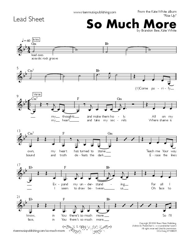 So Much More Lead Sheet (Kate White)