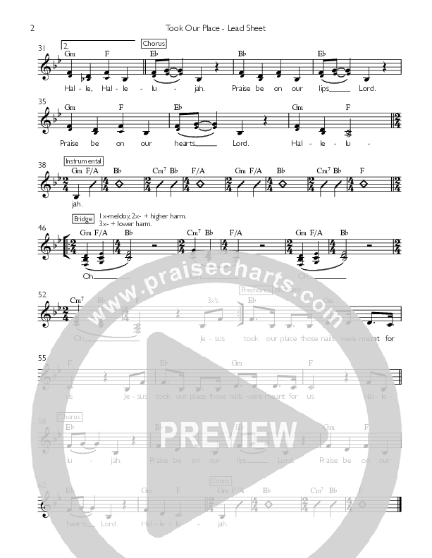 Took Our Place Lead Sheet (Kate White)