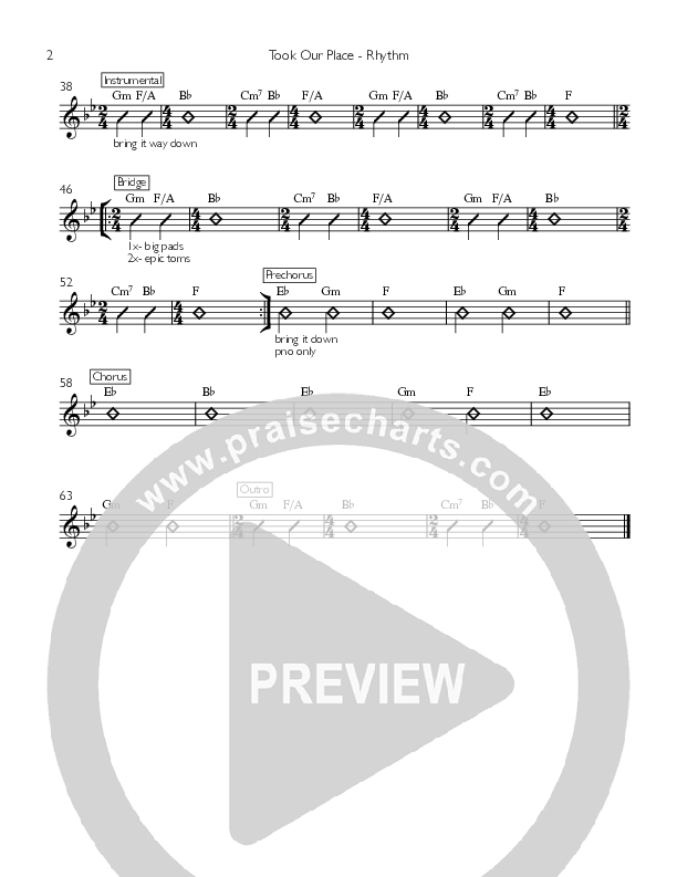 Took Our Place Rhythm Chart (Kate White)