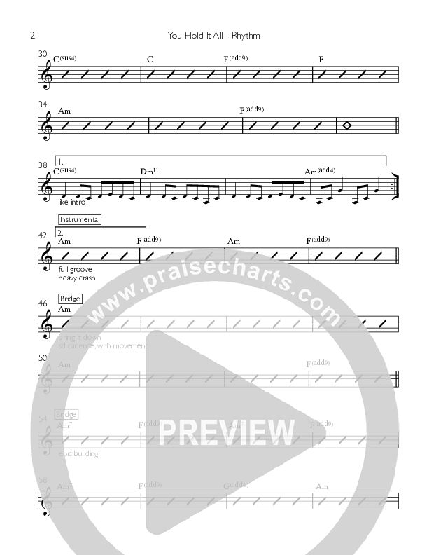 You Hold It All Rhythm Chart (Kate White)