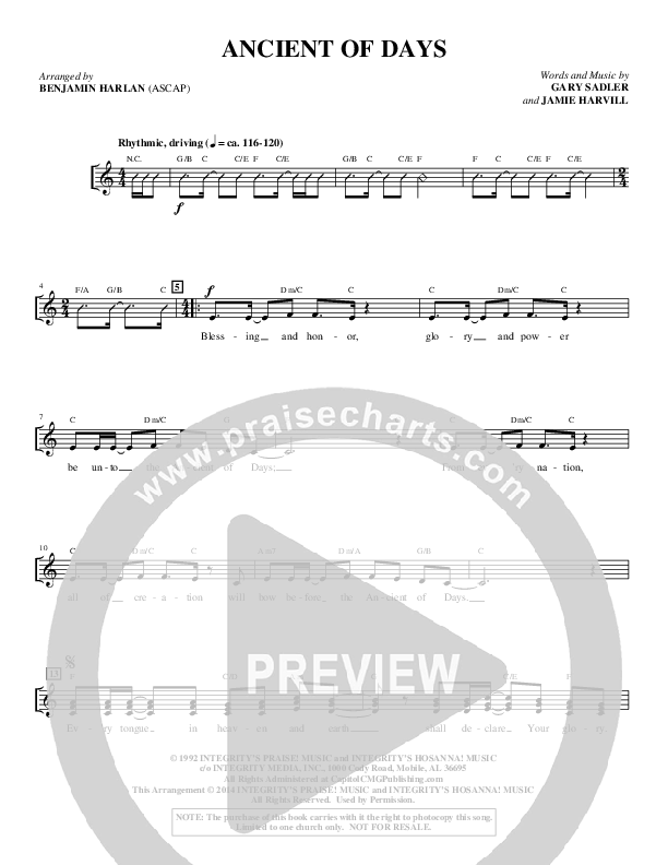Ancient Of Days (Choral Anthem SATB) Choir Sheet (SATB) (Alfred Sacred)