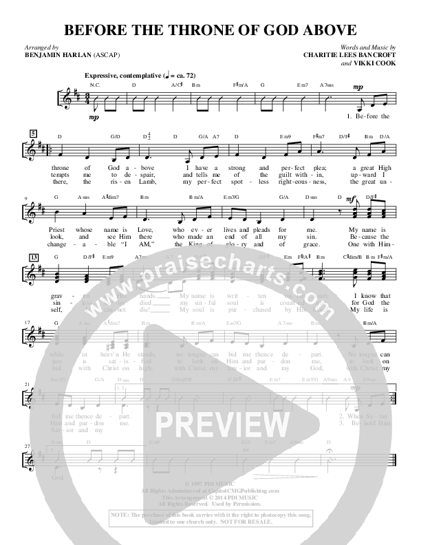Before The Throne Of God Above (Choral Anthem SATB) Choir Sheet (SATB) (Alfred Sacred)