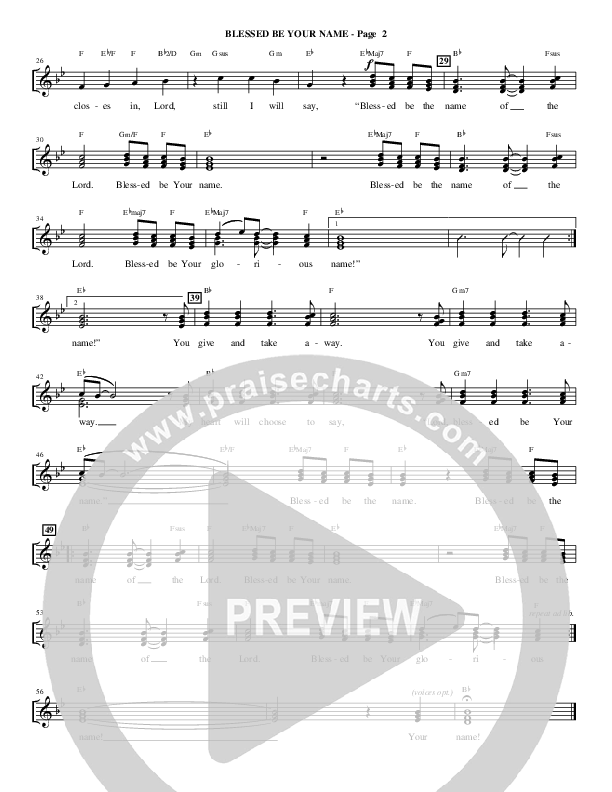 Blessed Be Your Name (Choral Anthem SATB) Choir Sheet (SATB) (Alfred Sacred)