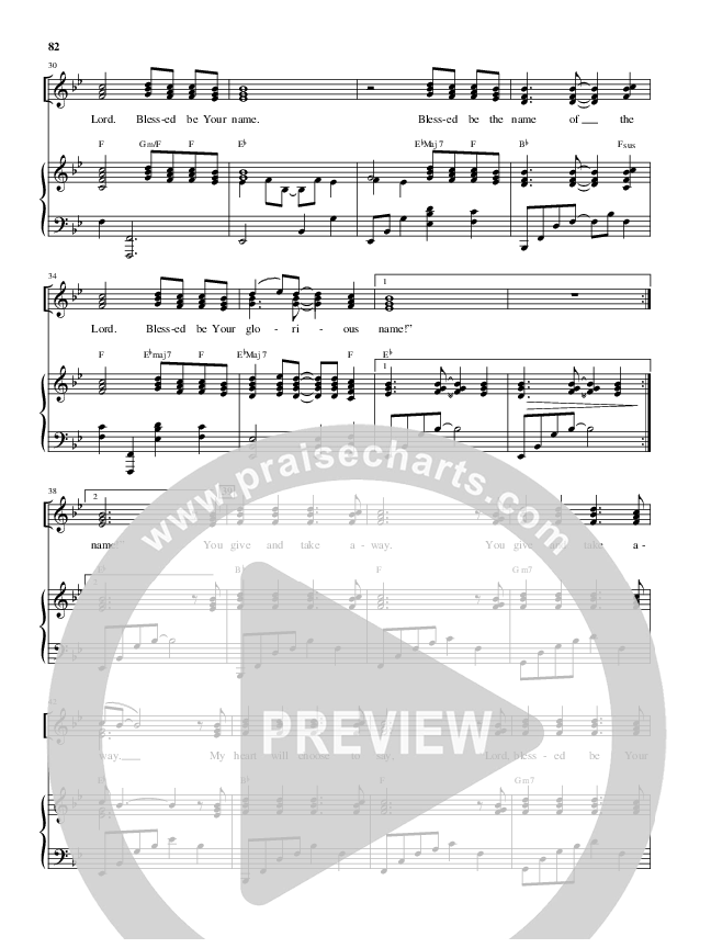 Blessed Be Your Name (Choral Anthem SATB) Piano/Vocal (Alfred Sacred)
