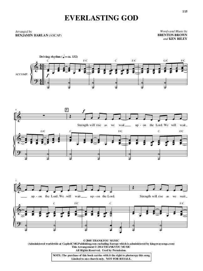 Everlasting God (Choral Anthem SATB) Piano/Vocal (Alfred Sacred)