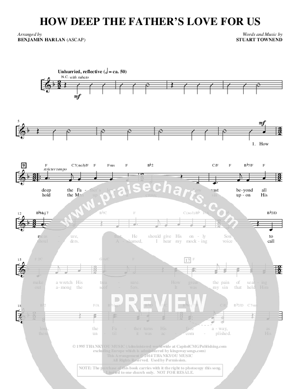 How Deep The Father's Love For Us (Choral Anthem SATB) Choir Sheet (SATB) (Alfred Sacred)