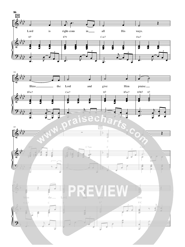 I Will Bless The Lord (Choral Anthem SATB) Piano/Vocal (Alfred Sacred)