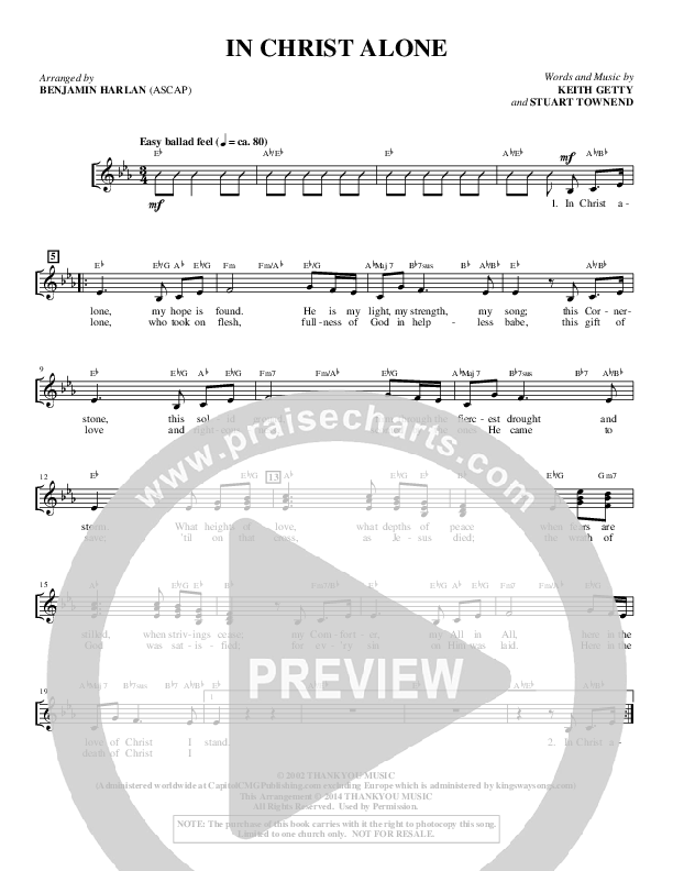 In Christ Alone (Choral Anthem SATB) Choir Sheet (SATB) (Alfred Sacred)