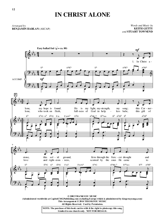 In Christ Alone (Choral Anthem SATB) Piano/Vocal (Alfred Sacred)
