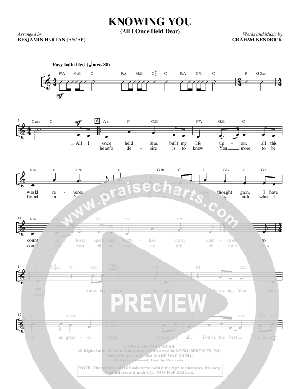 Knowing You (Choral Anthem SATB) Piano/Vocal (Alfred Sacred)