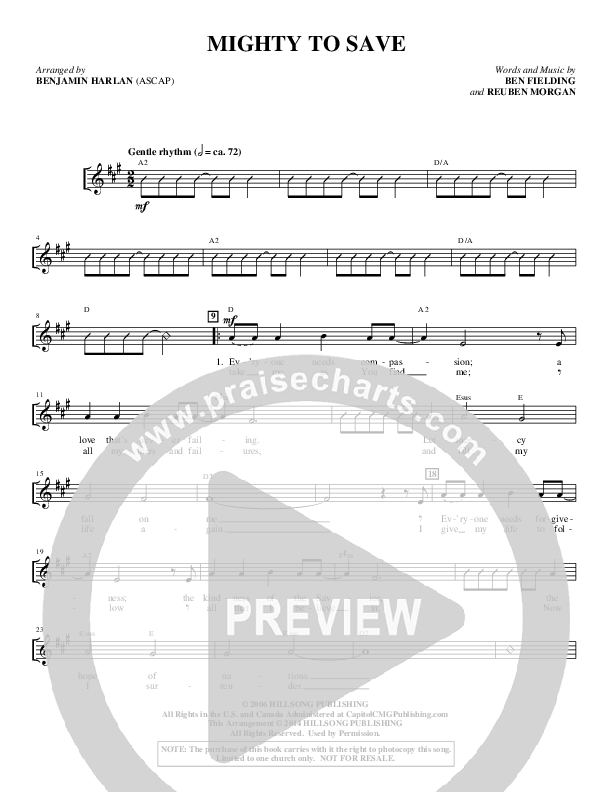 Mighty To Save (Choral Anthem SATB) Choir Sheet (SATB) (Alfred Sacred)