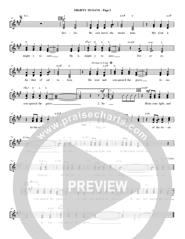 Mighty To Save (Choral Anthem SATB) Choir Sheet (SATB) (Alfred Sacred)