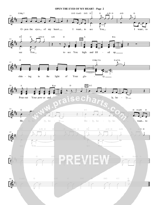 Open The Eyes Of My Heart (Choral Anthem SATB) Choir Sheet (SATB) (Alfred Sacred)