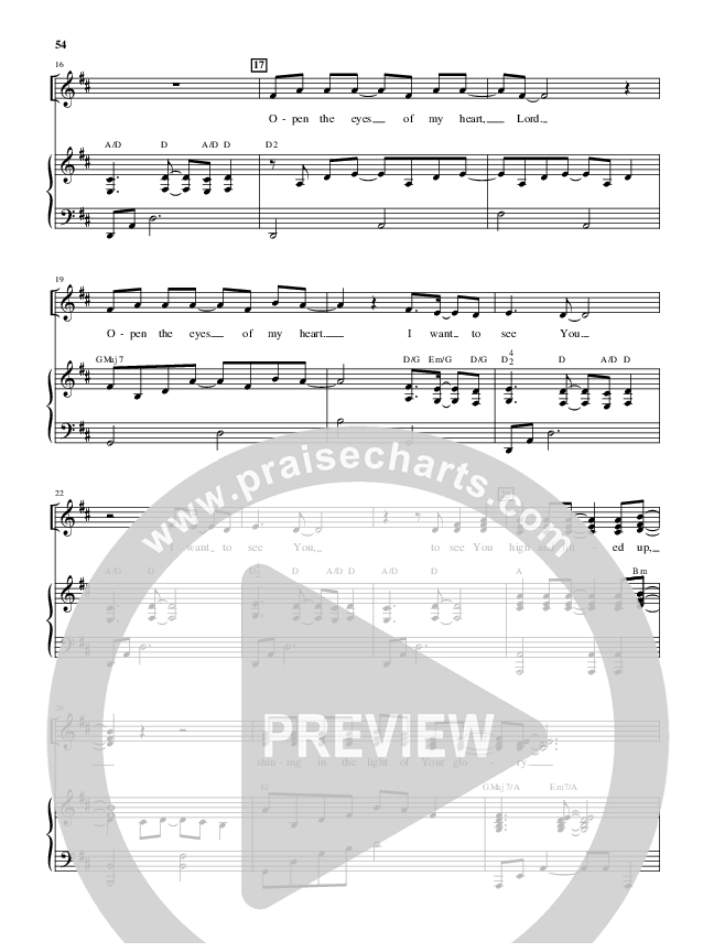 Open The Eyes Of My Heart (Choral Anthem SATB) Piano/Vocal (Alfred Sacred)