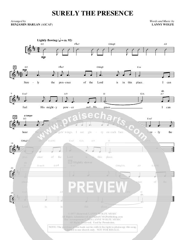 Surely The Presence (Choral Anthem SATB) Choir Sheet (SATB) (Alfred Sacred)