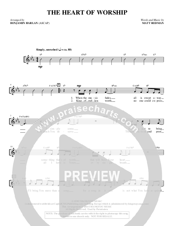 The Heart Of Worship (Choral Anthem SATB) Choir Sheet (SATB) (Alfred Sacred)
