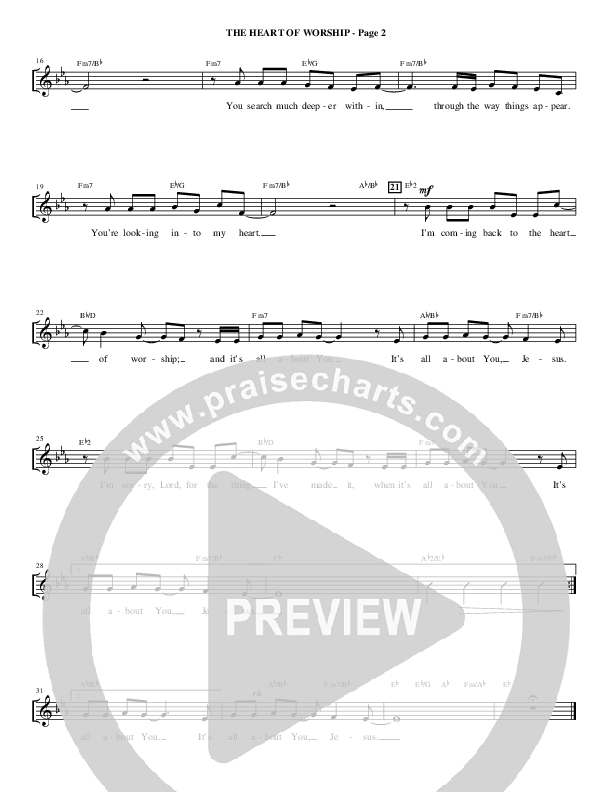 The Heart Of Worship (Choral Anthem SATB) Choir Sheet (SATB) (Alfred Sacred)
