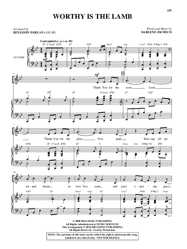 Worthy Is The Lamb (Choral Anthem SATB) Piano/Vocal (Alfred Sacred)