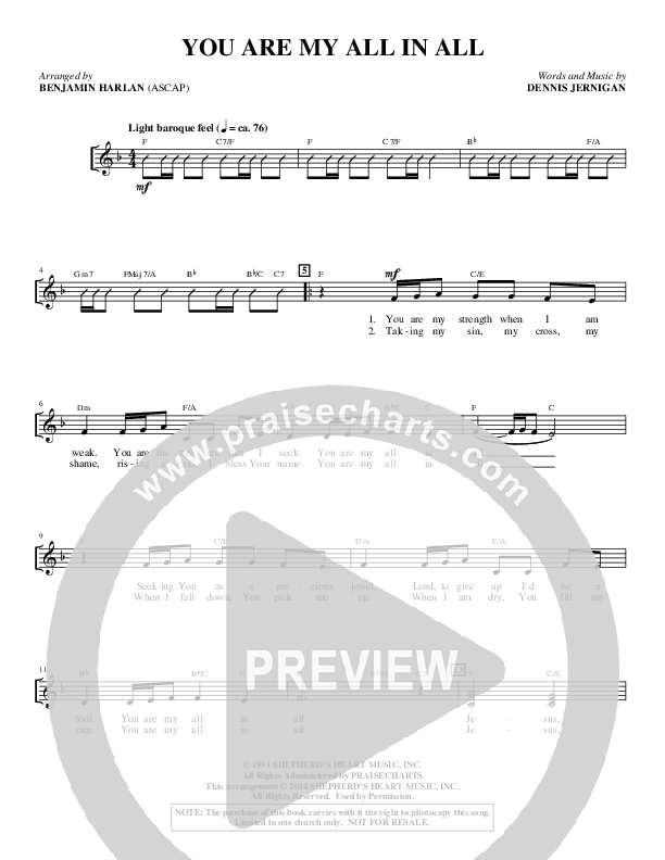 You Are My All In All (Choral Anthem SATB) Choir Sheet (SATB) (Alfred Sacred)