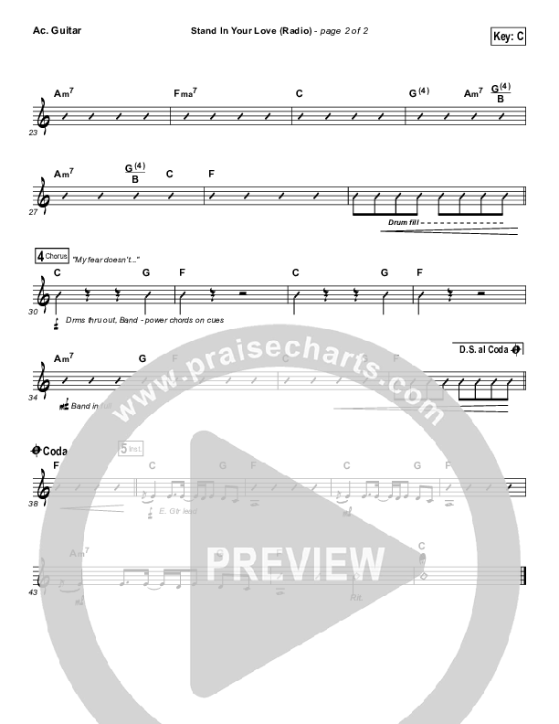 Stand In Your Love (Radio) Acoustic Guitar (Bethel Music / Josh Baldwin)